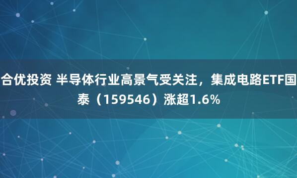 合优投资 半导体行业高景气受关注,集成电路ETF国泰(159546)涨超1.6%