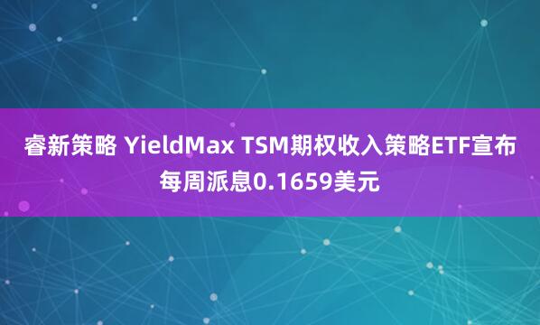 睿新策略 YieldMax TSM期权收入策略ETF宣布每周派息0.1659美元
